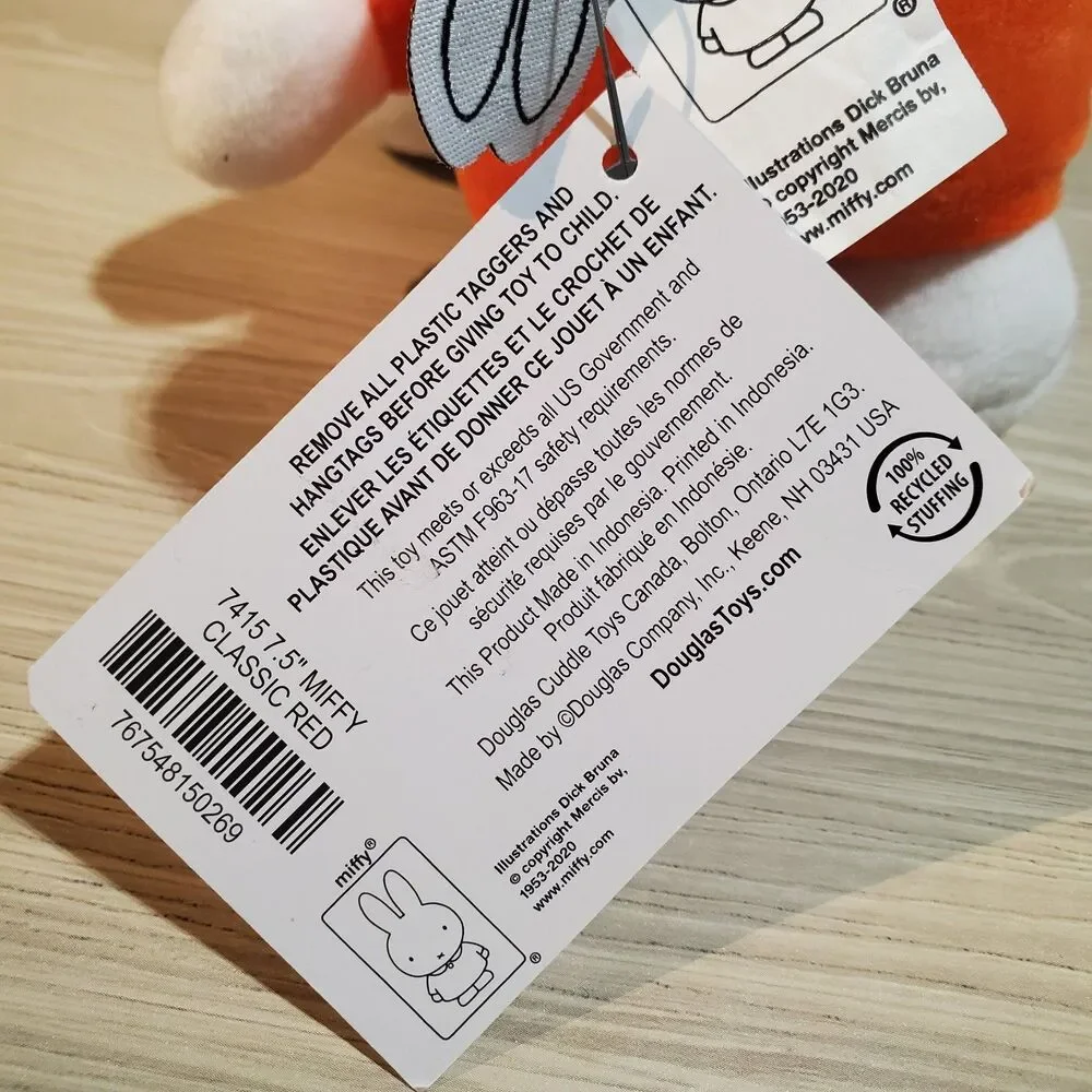 Miffy Plush Red Orange Dress White Rabbit Bunny Doll 2024 New Tags Dick Bruna